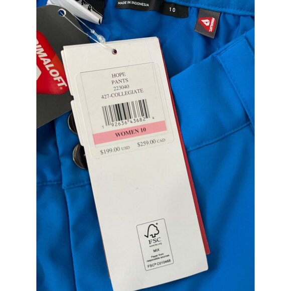 Spyder Womens Ski Pants 10 Blue Black Primaloft Insulated‎ Waterproof Adjustable - Picture 8 of 15